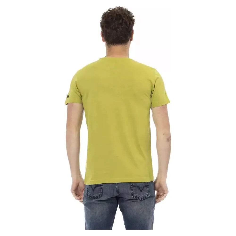 Trussardi Action Green Cotton Men T-Shirt Trussardi Action