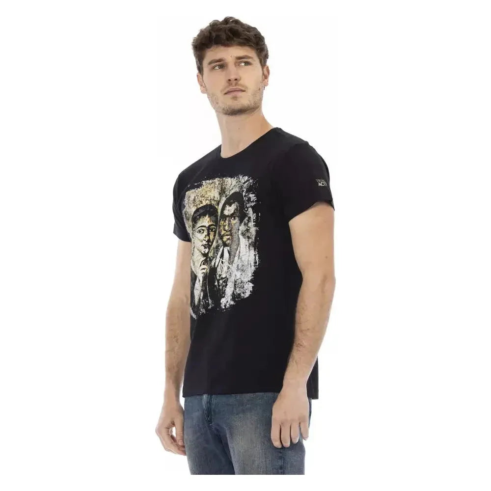 Trussardi Action Black Cotton Men T-Shirt Trussardi Action