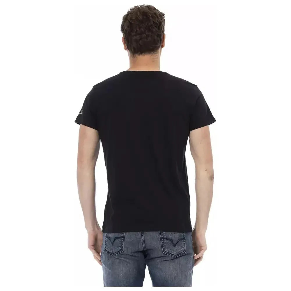 Trussardi Action Black Cotton Men T-Shirt Trussardi Action