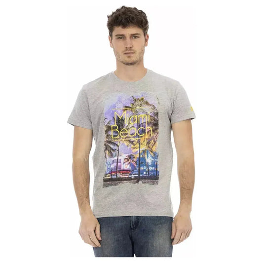 Trussardi Action Gray Cotton Men Short Sleeve T-Shirt Trussardi Action