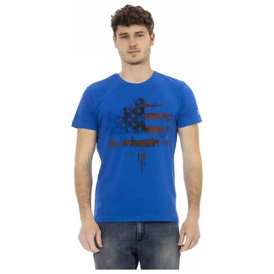 Trussardi Action Blue Cotton Men T-Shirt Trussardi Action