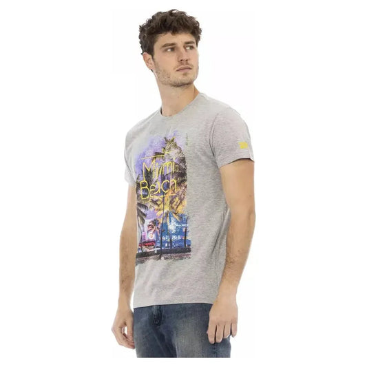 Trussardi Action Gray Cotton Men Short Sleeve T-Shirt Trussardi Action