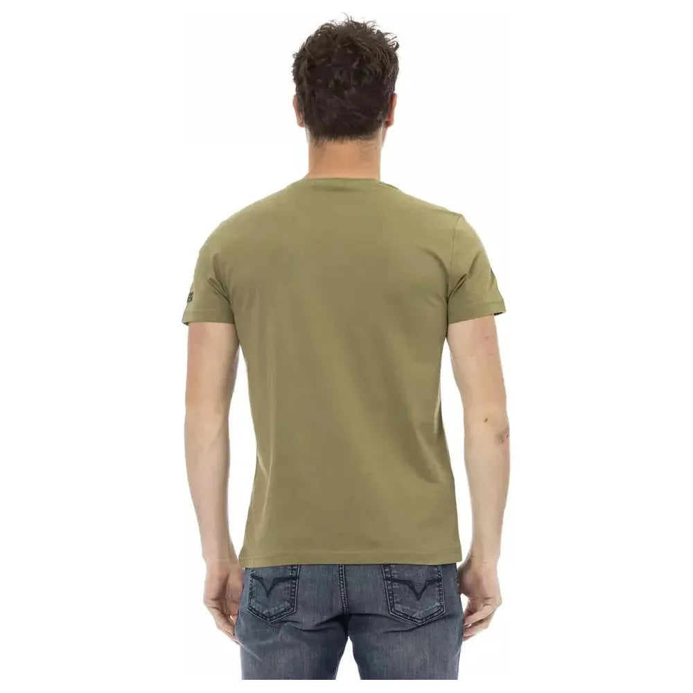 Trussardi Action Green Cotton Men T-Shirt Trussardi Action