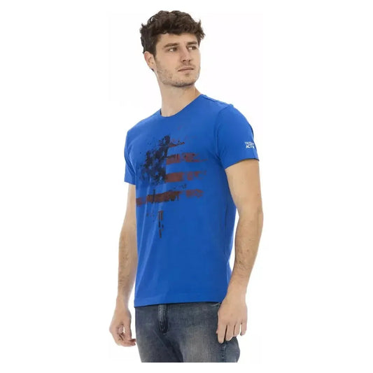 Trussardi Action Blue Cotton Men T-Shirt Trussardi Action