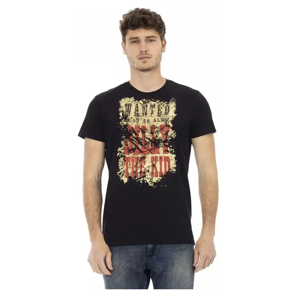 Trussardi Action Black Cotton Men T-Shirt Trussardi Action