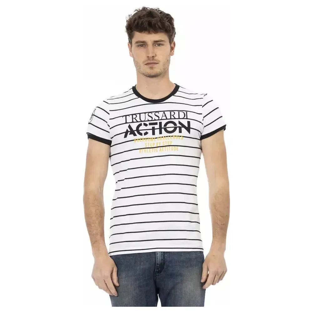 Trussardi Action White Cotton Men T-Shirt Trussardi Action