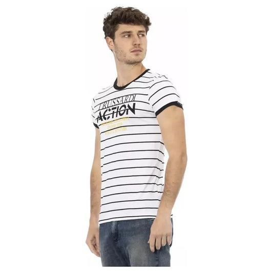 Trussardi Action White Cotton Men T-Shirt Trussardi Action