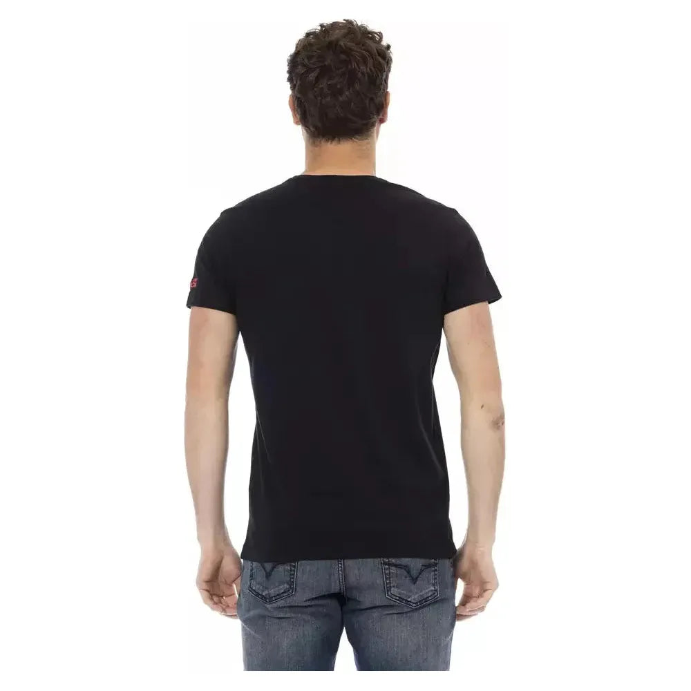 Trussardi Action Black Cotton Men T-Shirt Trussardi Action