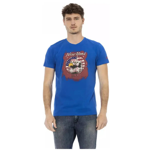 Trussardi Action Blue Cotton Men's T-Shirt Trussardi Action