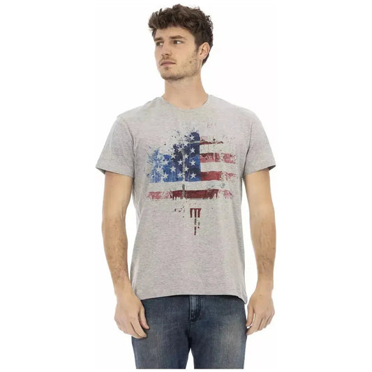 Trussardi Action Gray Cotton Men TShirt Trussardi Action