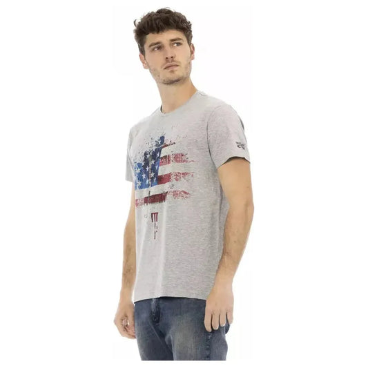 Trussardi Action Gray Cotton Men TShirt Trussardi Action