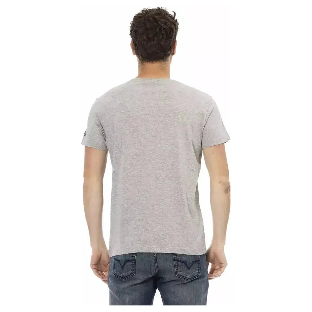 Trussardi Action Gray Cotton Men TShirt Trussardi Action