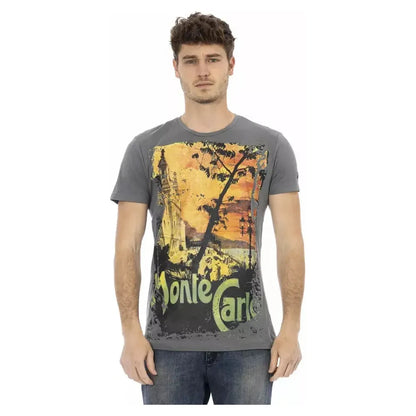 Trussardi Action Gray Cotton Men T-Shirt
