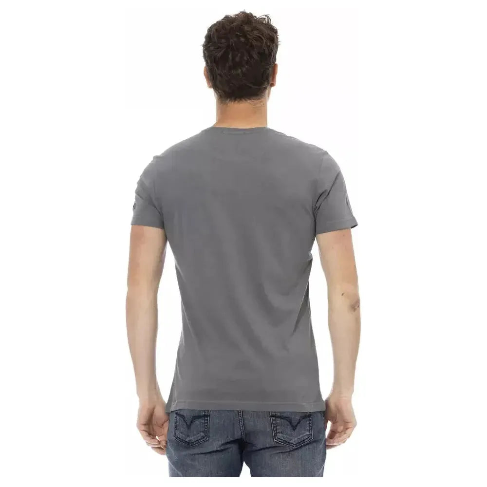 Trussardi Action Gray Cotton Men T-Shirt