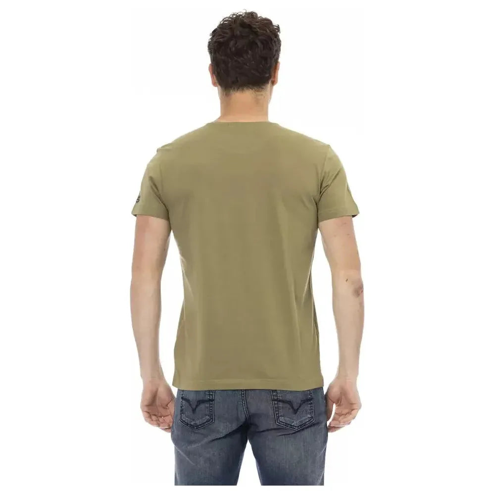 Trussardi Action Green Cotton Men T-Shirt Trussardi Action