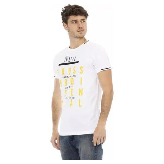 Trussardi Action White Cotton Men T-Shirt Trussardi Action