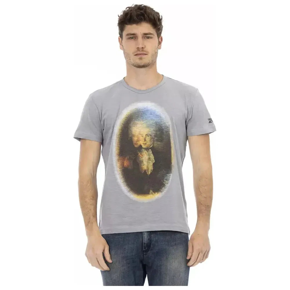 Trussardi Action Gray Cotton Men T-Shirt