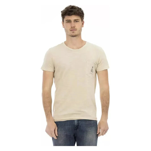 Trussardi Action "Beige Cotton Men T-Shirt" Trussardi Action