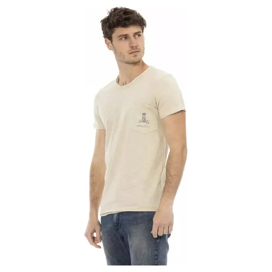 Trussardi Action "Beige Cotton Men T-Shirt" Trussardi Action