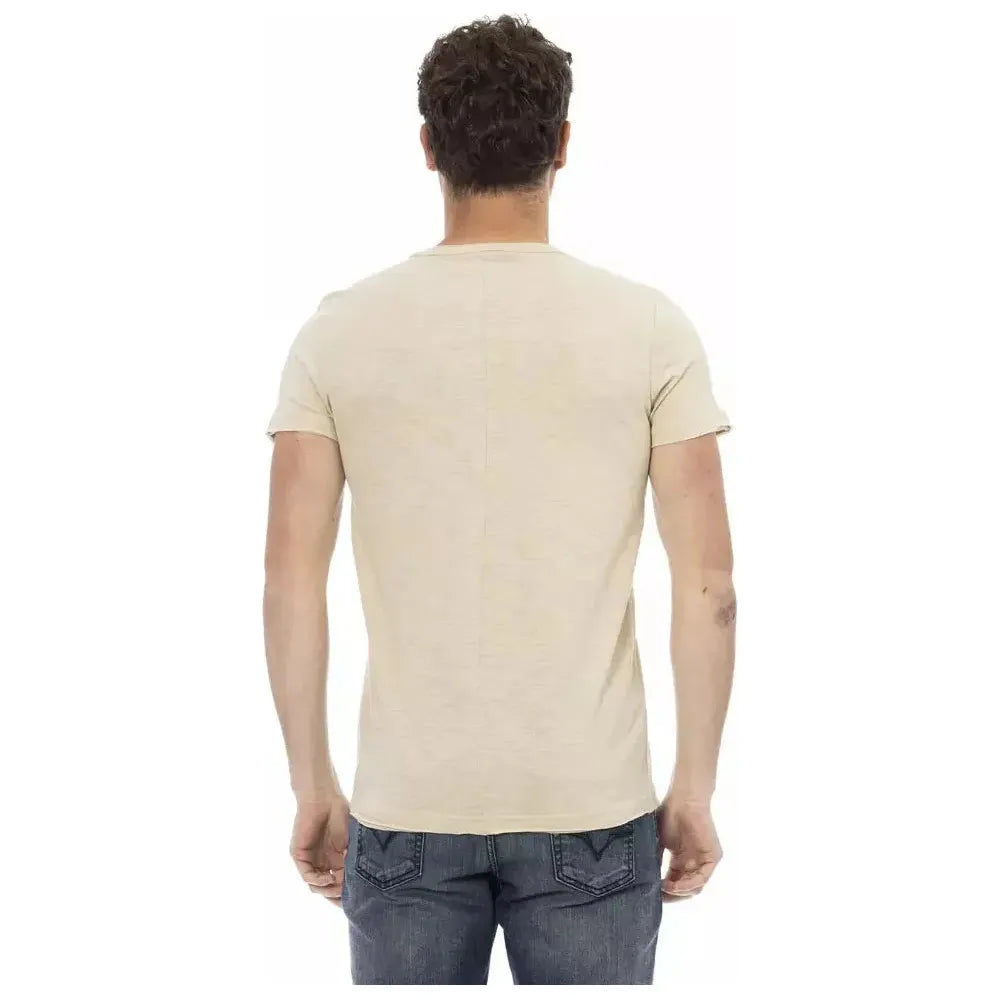 Trussardi Action "Beige Cotton Men T-Shirt" Trussardi Action