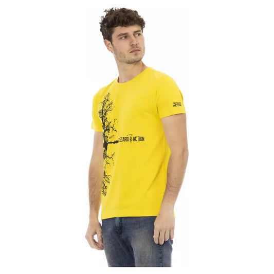 Trussardi Action Yellow Cotton Men T-Shirt Trussardi Action