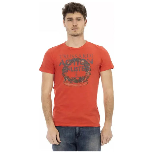 Trussardi Action Red Cotton Men T-Shirt Trussardi Action