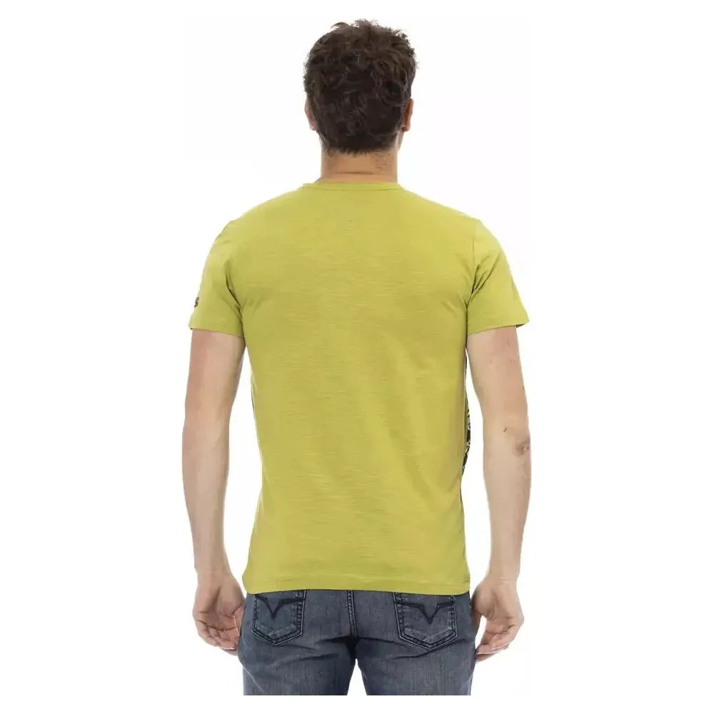 Trussardi Action Green Cotton Men T-Shirt Trussardi Action