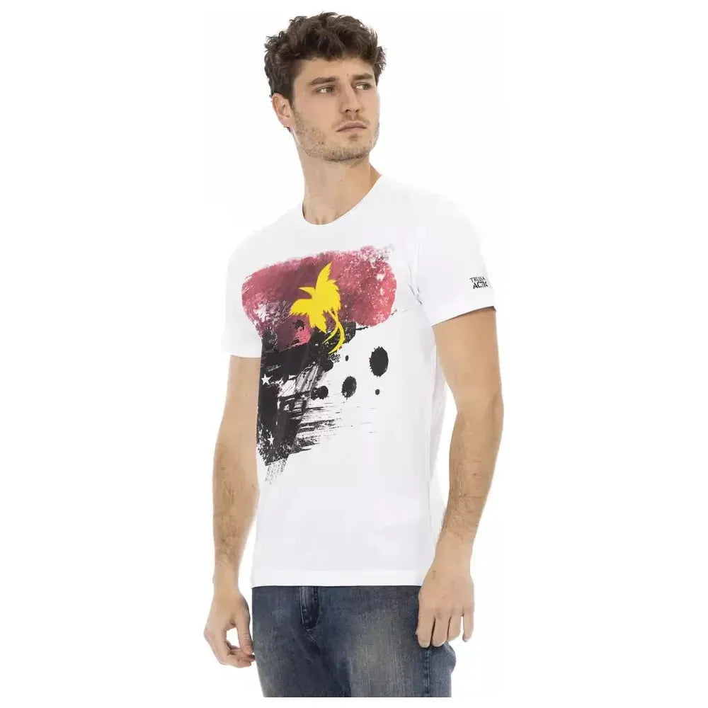 Trussardi Action White Cotton Men T-Shirt Trussardi Action