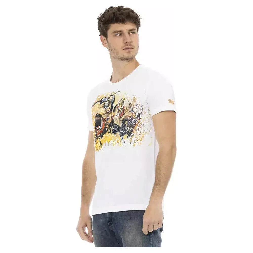 Trussardi Action White Cotton Men T-Shirt Trussardi Action