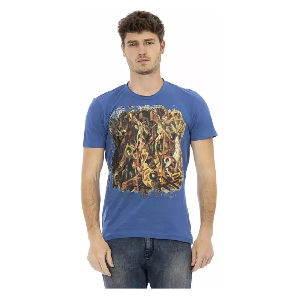 Trussardi Action Blue Cotton Men T-Shirt Trussardi Action