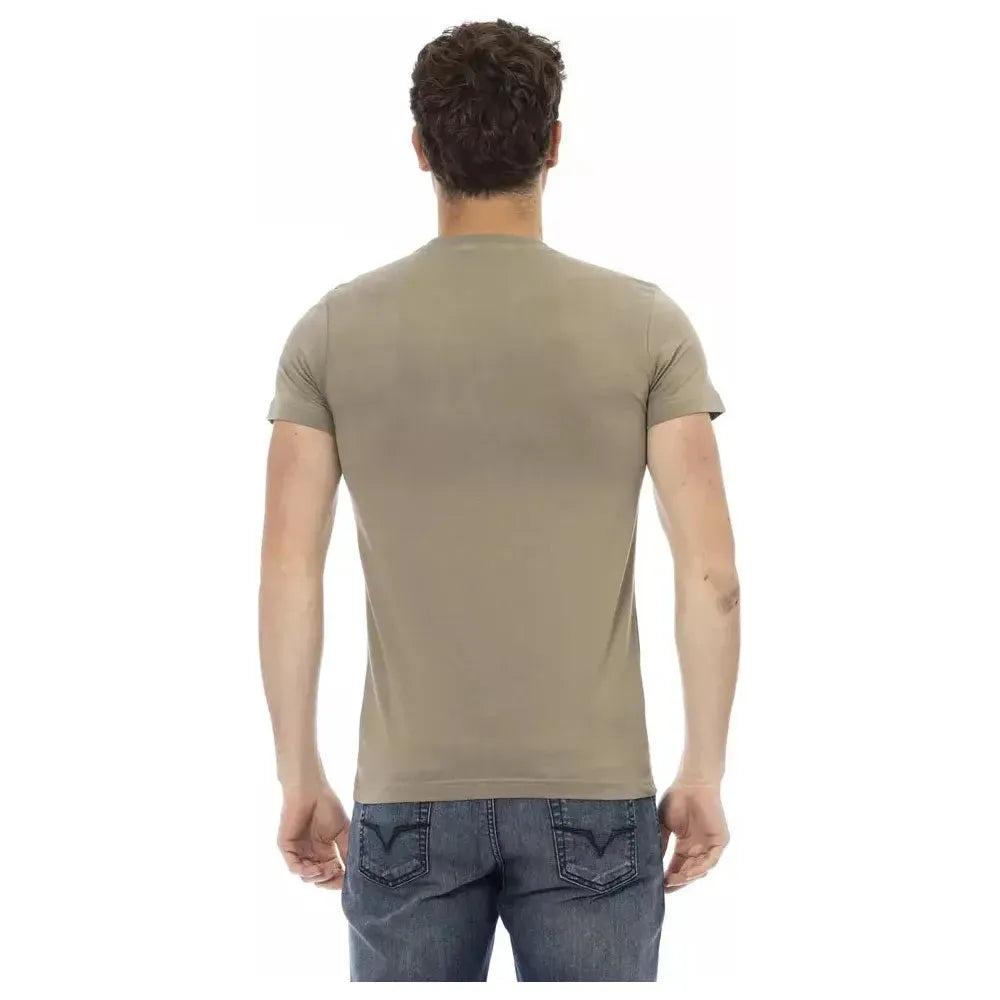 Trussardi Action Green Cotton Men T-Shirt Trussardi Action