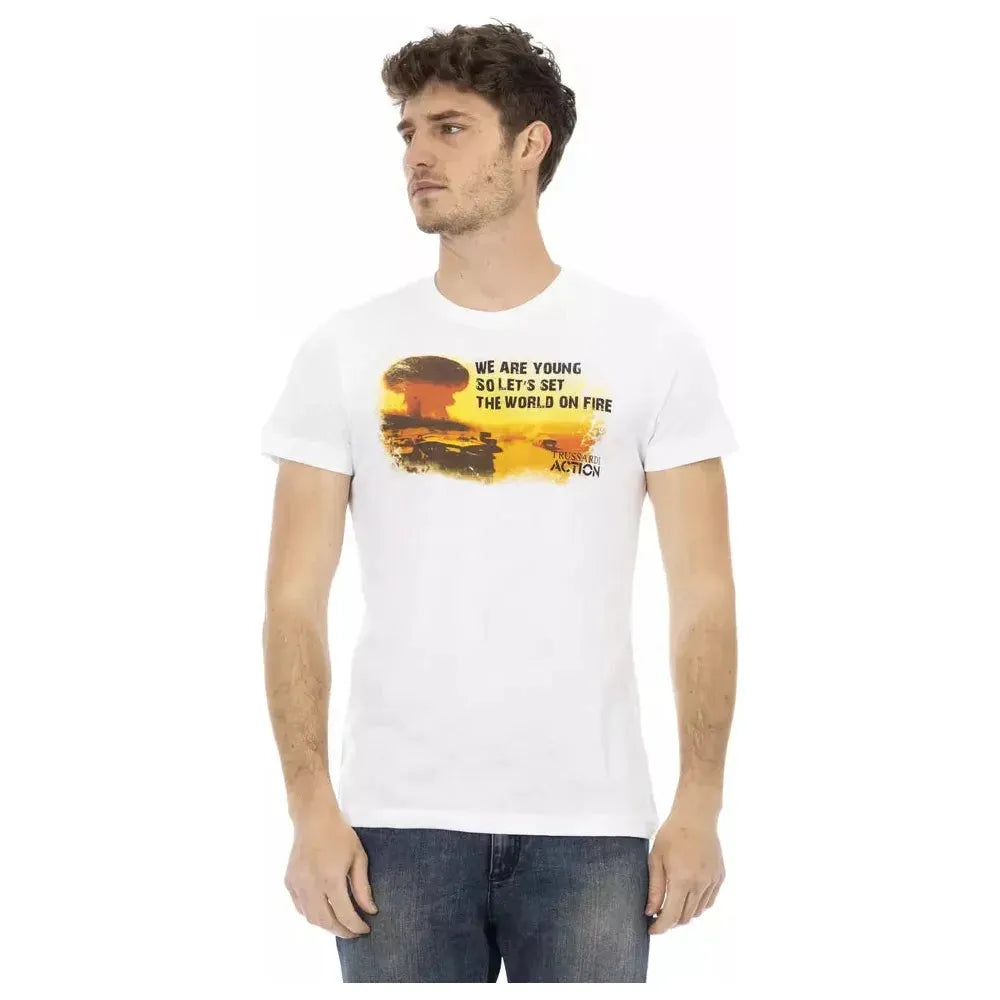 Trussardi Action White Cotton Men T-Shirt