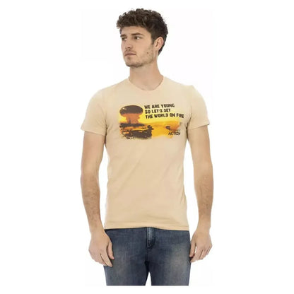 Trussardi Action Beige Cotton Men's T-Shirt