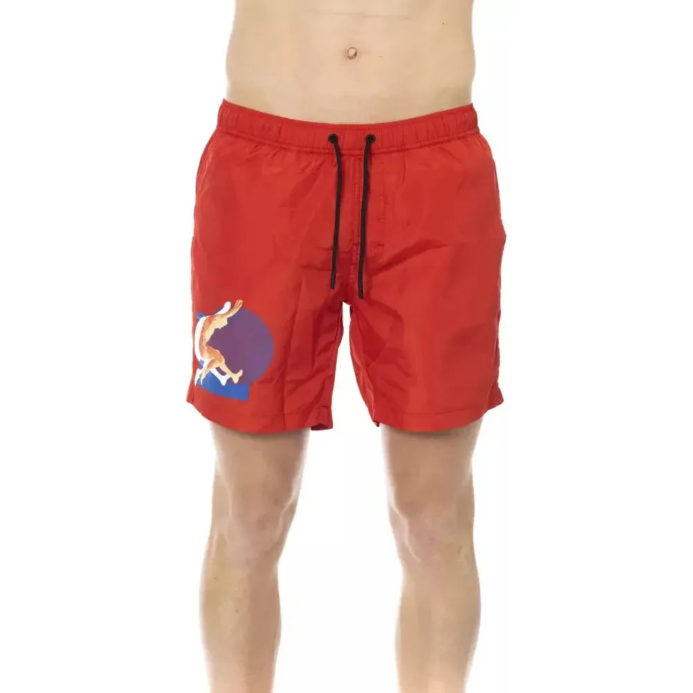 Bikkembergs Red Polyester Mens Swim Short Bikkembergs