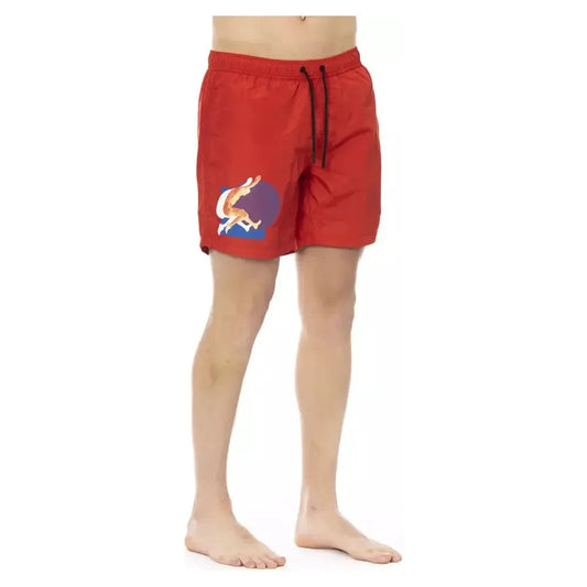 Bikkembergs Red Polyester Mens Swim Short Bikkembergs