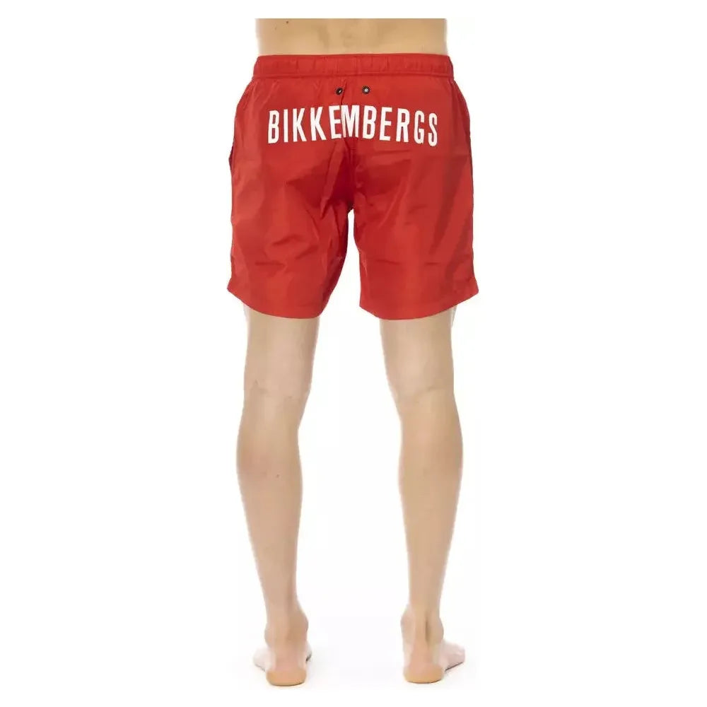 Bikkembergs Red Polyester Mens Swim Short Bikkembergs