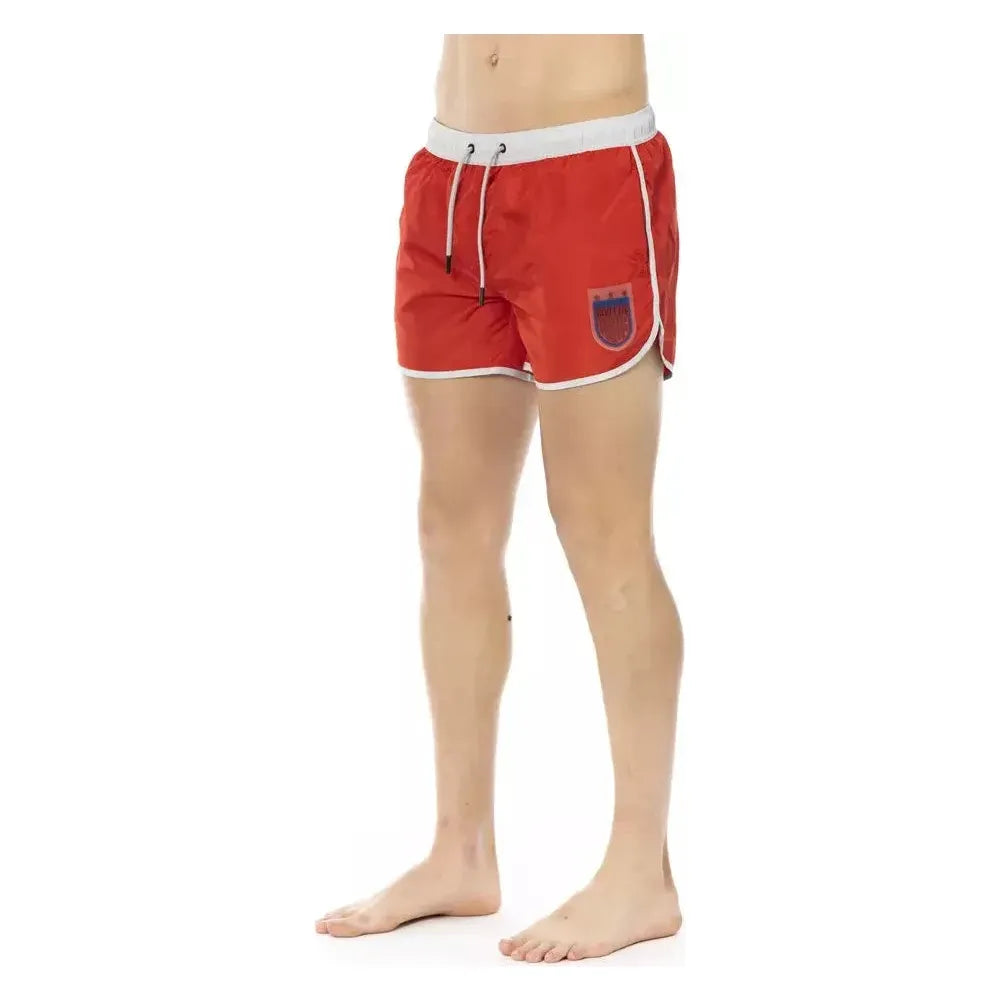 Bikkembergs Red Polyester Men Swim Shorts Bikkembergs