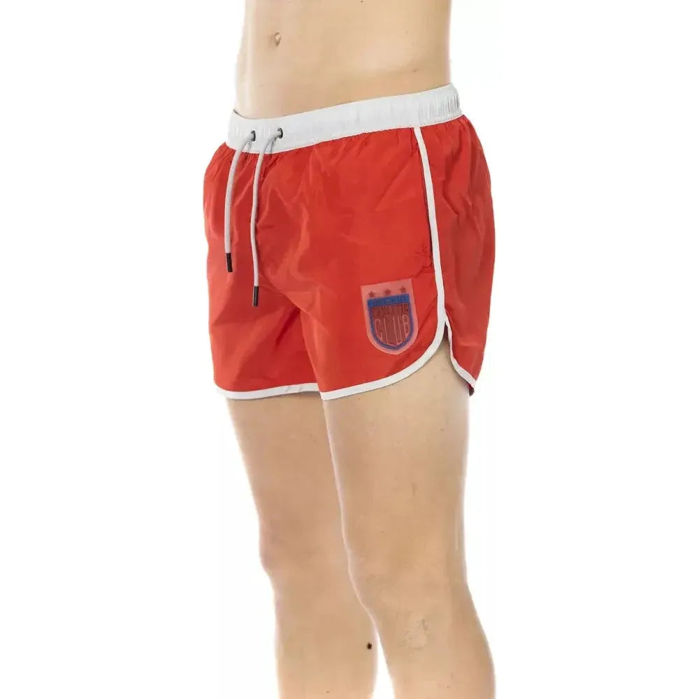 Bikkembergs Red Polyester Men Swim Shorts Bikkembergs