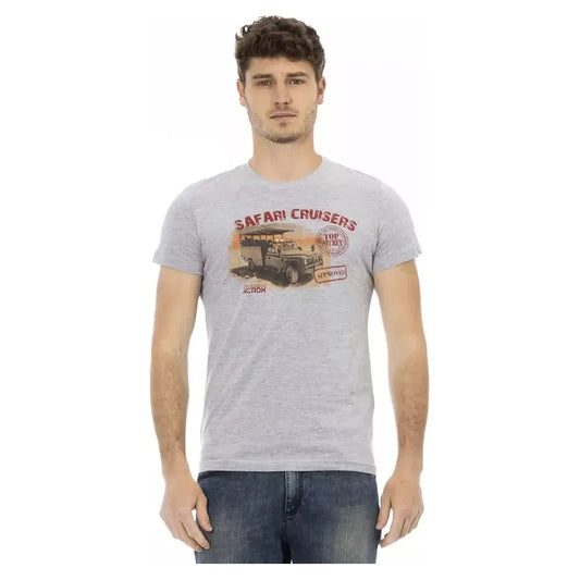 Trussardi Action Gray Cotton Men T-Shirt Trussardi Action