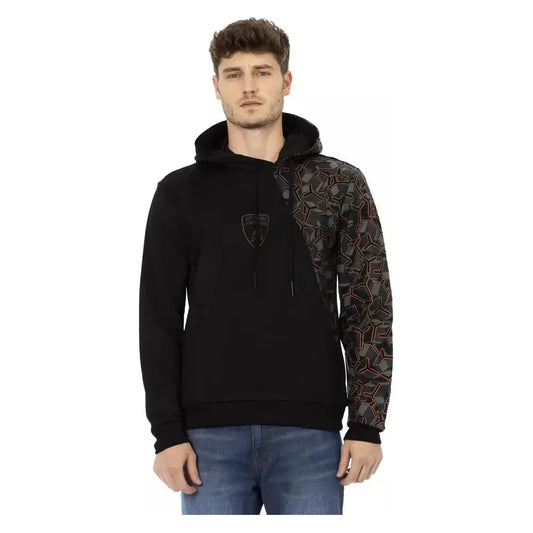 Automobili Lamborghini Black Cotton Men's Hooded Sweater Automobili Lamborghini