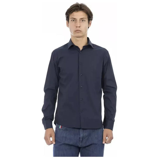 Baldinini Trend Blue Cotton Men Shirt Baldinini Trend