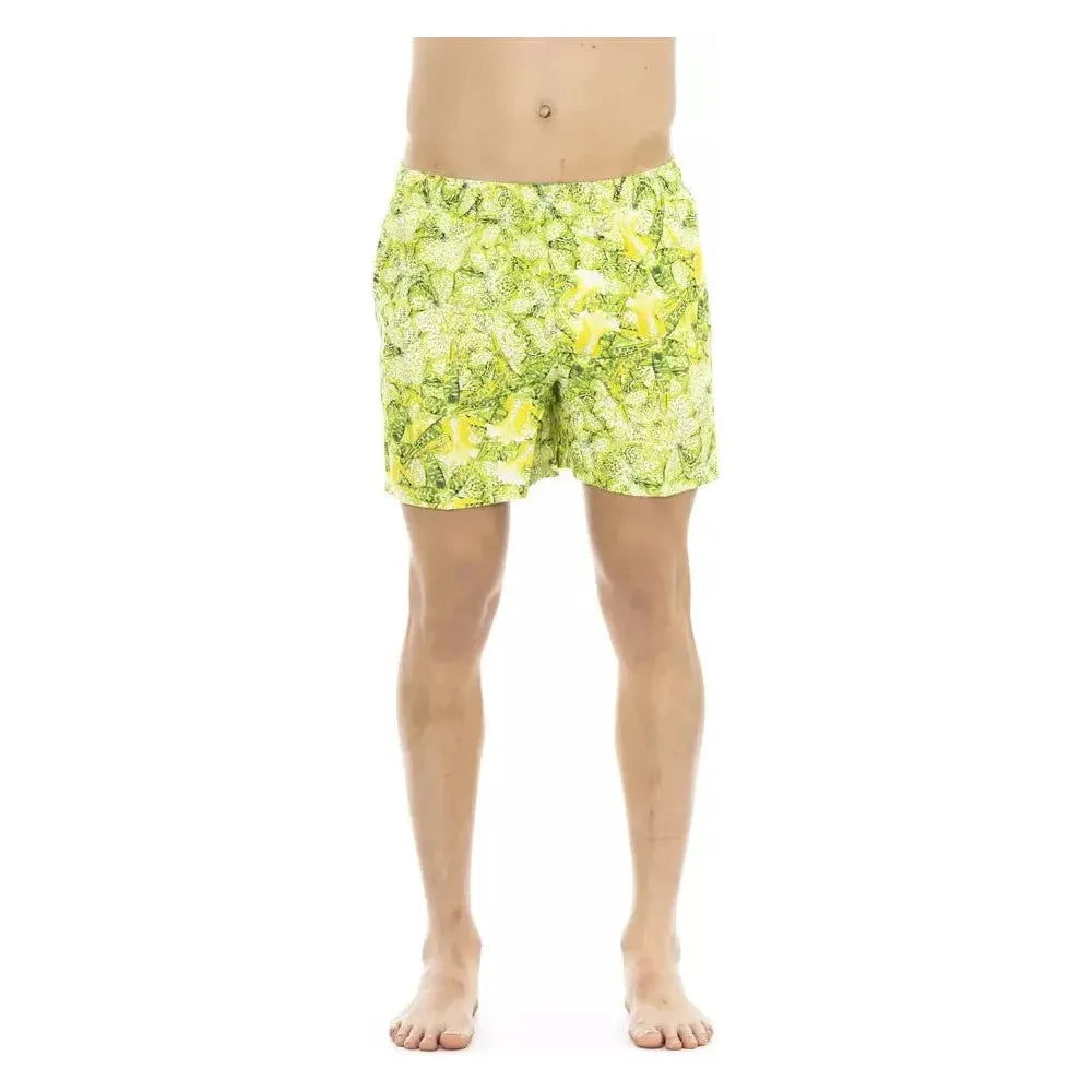 Just Cavalli Green Polyester Men Swim Short Just Cavalli