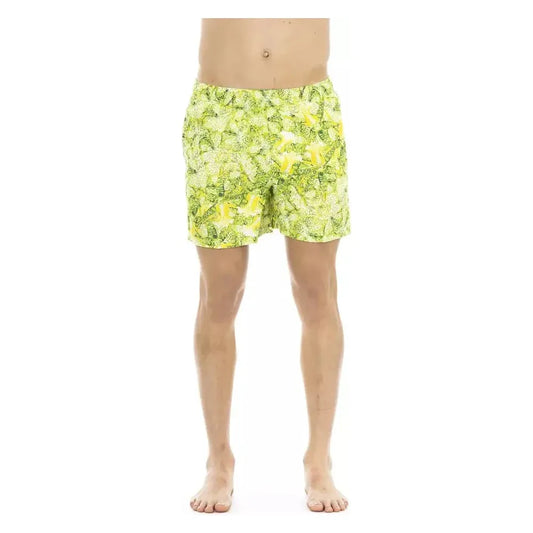 Just Cavalli Green Polyester Men Swim Short Just Cavalli