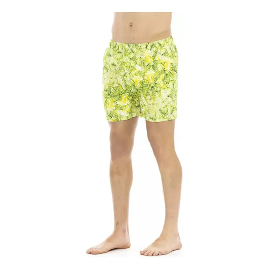 Just Cavalli Green Polyester Men Swim Short Just Cavalli