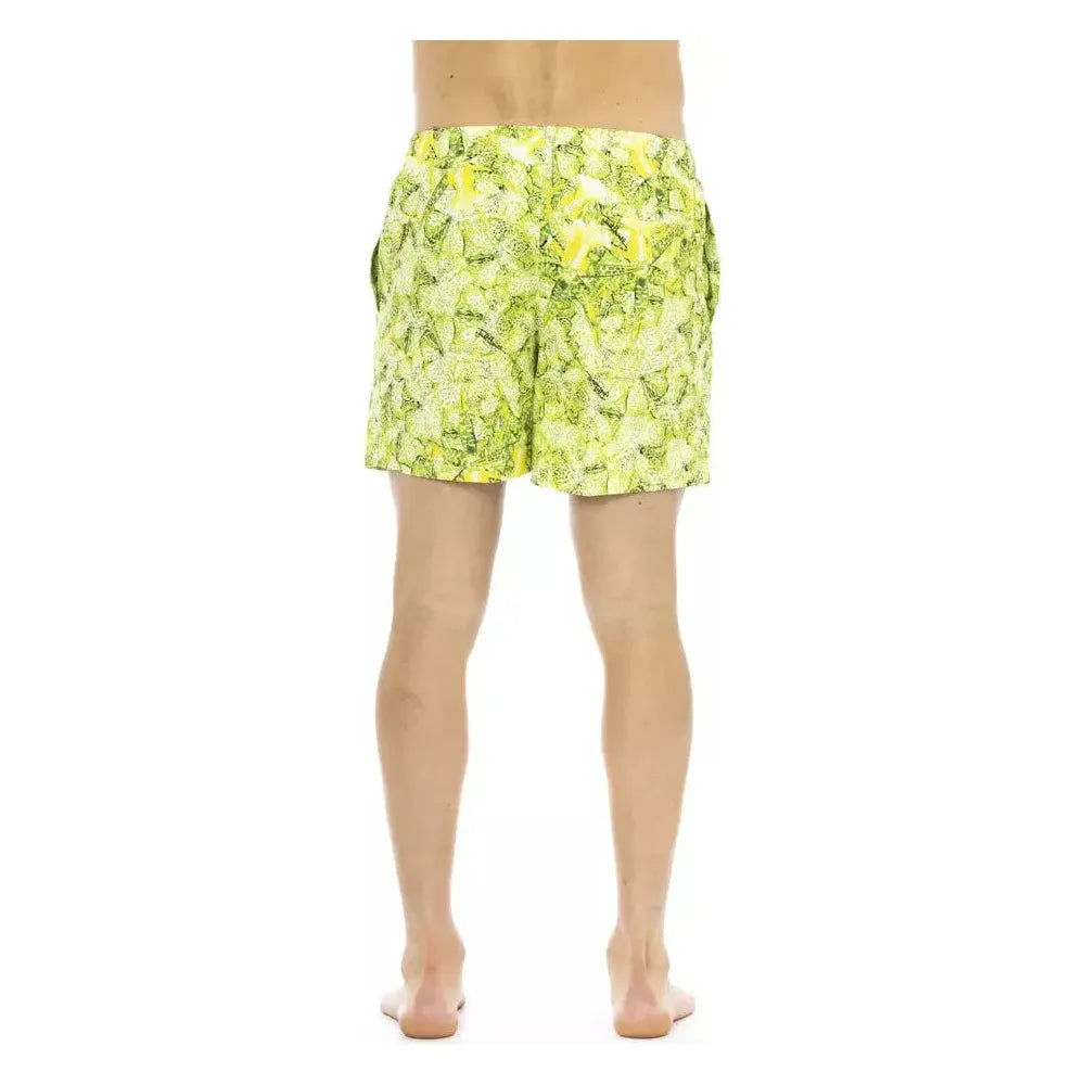 Just Cavalli Green Polyester Men Swim Short Just Cavalli