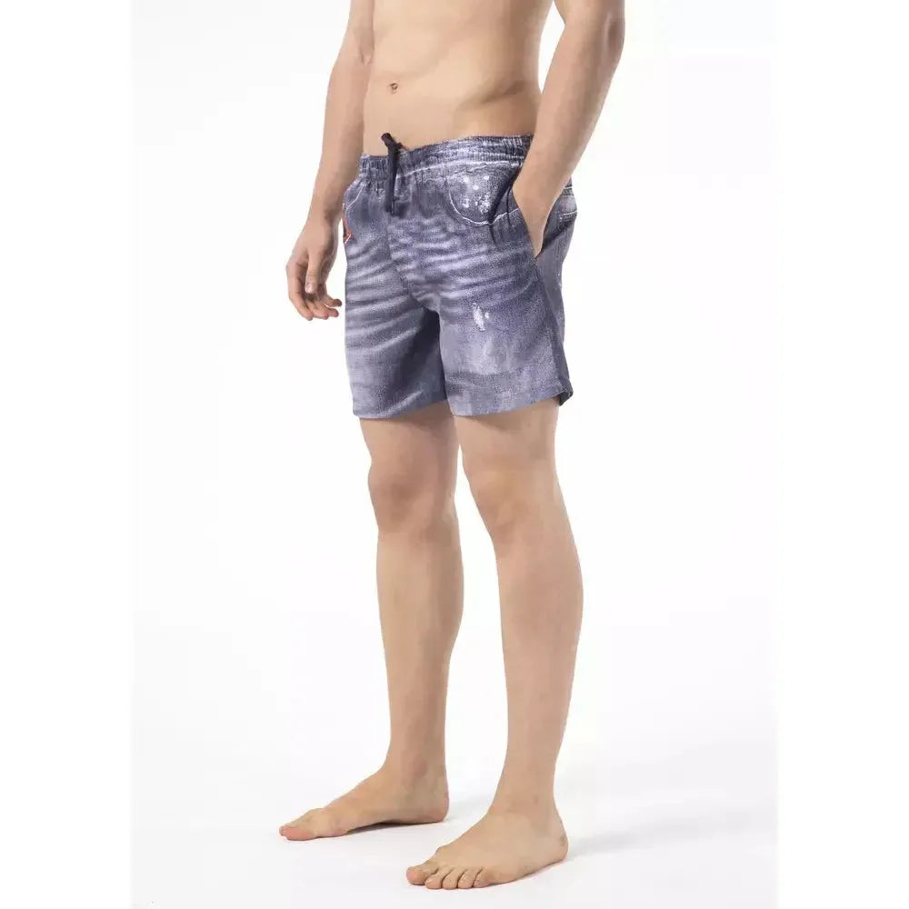 Just Cavalli Blue Polyester Men's Swim Short Just Cavalli