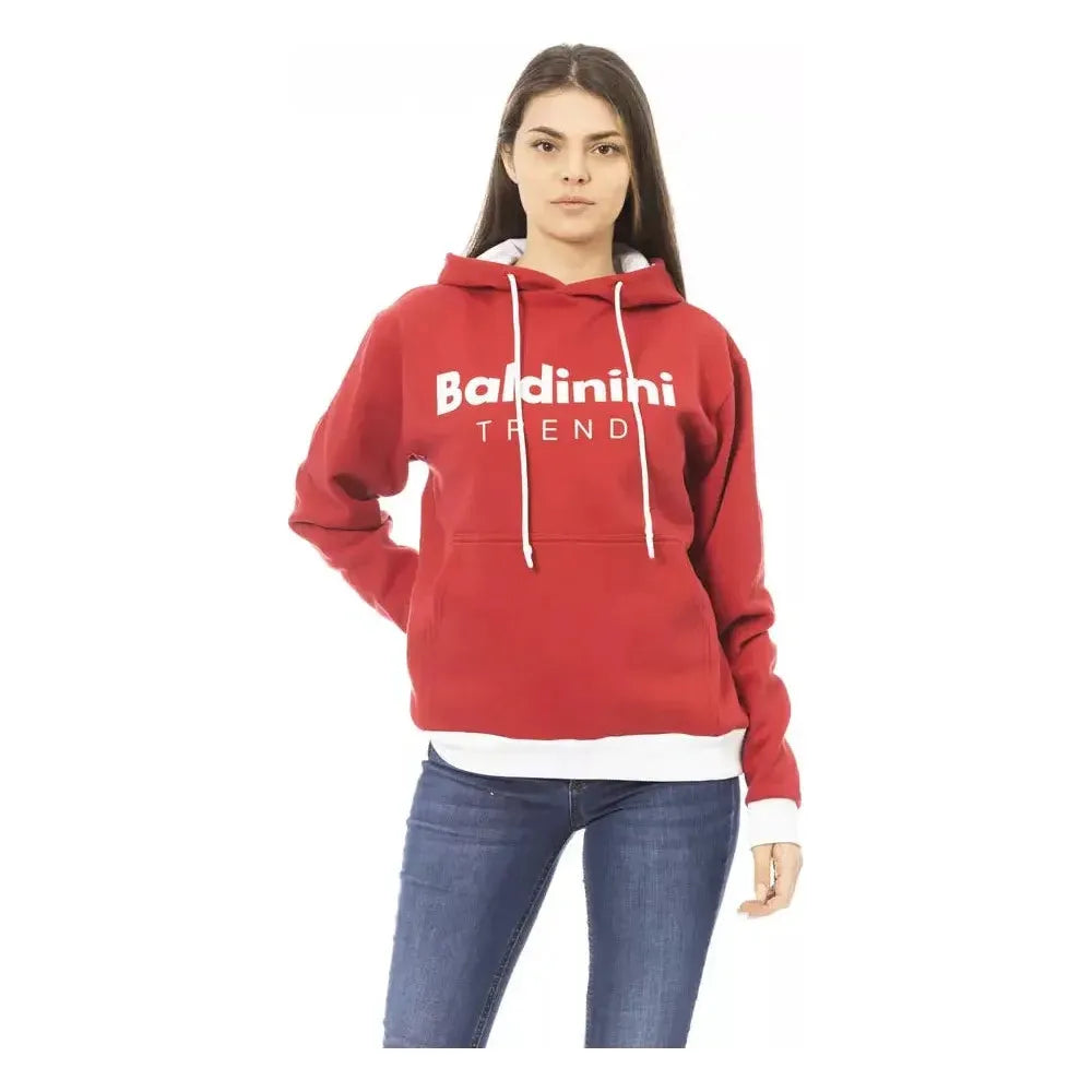 Baldinini Trend Red Cotton Women's Hoodie Baldinini Trend