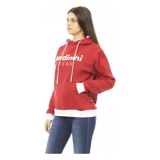 Baldinini Trend Red Cotton Women's Hoodie Baldinini Trend