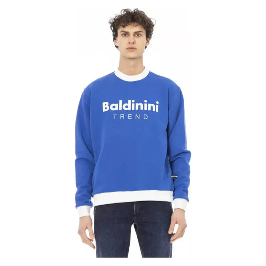 Baldinini Trend Blue Cotton Men Sweater Baldinini Trend