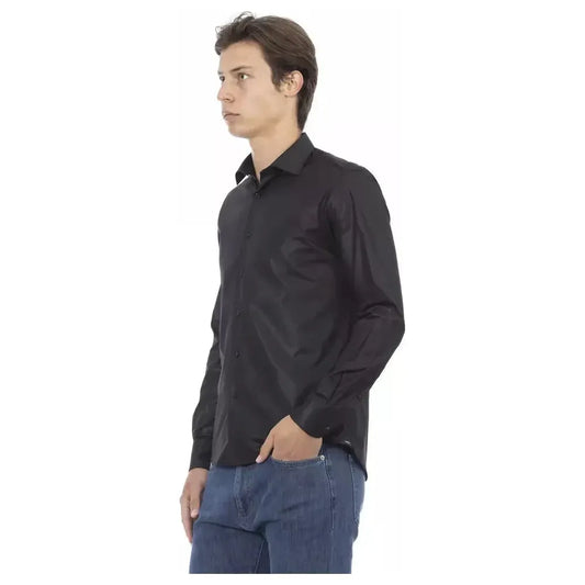 Baldinini Trend Black Polyester Men's Shirt Baldinini Trend